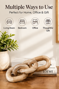 Cadena Decorativa de Madera Tallada a Mano de Alta Calidad, Adorno Moderno de Madera Natural para Mesa de Centro, Oficina en Casa, Regalo de Diwali - Product Image 3