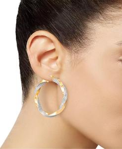 Pendientes de aro Twist Medium en Plata de Ley y Placa de Oro 14K-1,57 "| Macy's - Product Image 2