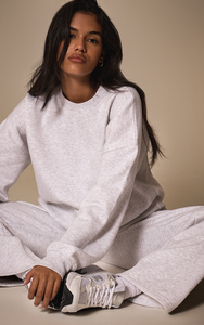 Conjunto de Sudadera Blanca con Cuello Redondo para Mujer, Manga Larga, Corte Holgado, con Bolsillos Laterales, Cintura Elástica, Ropa Casual de Otoño - Product Image 5