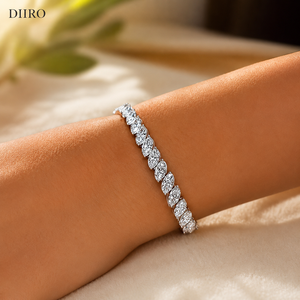 Classic Marquise Cut Diamond 14K Plated White <b>Gold</b> Tennis Bracelets Vintage Moissanite Women's Birthday Gift Jewelry - Product Image 1