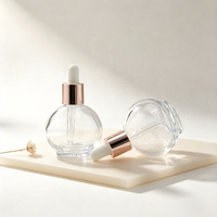 Flacon compte-gouttes en verre vide de 30 ml, forme de boule, couleur personnalisée, 1 oz, pour sérum, huile essentielle, emballage cosmétique, conteneur pour soins de la peau