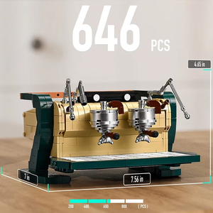 646 Piezas Creativas Clásicas, Cafetera Automática de Doble Cabezal, Bloques de Construcción, Juego de Ladrillos para Armar, Regalo para Niños - Product Image 4