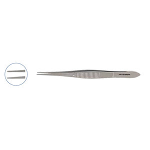 Pinzas Quirúrgicas de Acero Inoxidable de 10.5cm de Longitud Total, Certificadas por la CE, con Puntas Dentadas Rectas de 1mm - Product Image 1