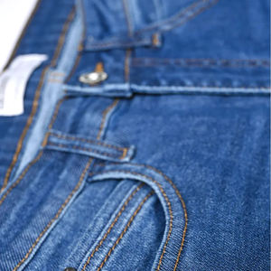 กางเกงยีนส์ทรงตรงสำหรับผู้ชายทรงคลาสสิกสไตล์ลำลองสไตล์สตรีททรงสลิมฟิตกางเกงยีนส์สีน้ำเงินซักสีสไตล์เรโทรสำหรับผู้ชาย - Product Image 3