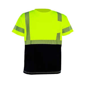 Camiseta de Trabajo Reflectante de Poliéster Antiestática de Alta Visibilidad Unisex al por Mayor para Seguridad Vial - Product Image 6
