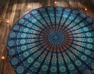 Mandala Flower Print Cotton Roundie <b>Round</b> <b>Table</b> <b>Cloth</b> Wall Hanging for Home Decor Wonderful By Indian Consigners - Product Image 1
