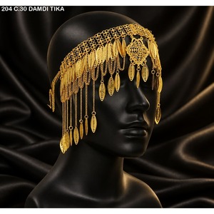 Saudi Style Arabic Bridal Head Jewellery <b>Gold</b> Plated Forehead Head Chain for Women Arab Jewelry <b>Headband</b> Arabic Head Jewellery - Product Image 3