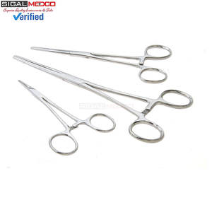 Juego de 6 Pinzas Hemostáticas Manuales de Acero Inoxidable, Rectas y Curvas, con Bloqueo, Pinzas Quirúrgicas 8 5, Certificación CE - Product Image 4