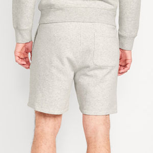 Shorts de felpa de algodón 100% de alta calidad para hombre, color gris, con bolsillos laterales, logo impreso personalizado, shorts casuales para hombre - Product Image 3