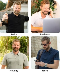 Camisa Polo Texturizada Personalizada para Hombre con Bolsillo en el Pecho, Manga Corta, Transpirable, Informal, Uniforme de Golf o Trabajo, OEM, ODM, Ropa al por Mayor - Product Image 5