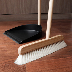 Escoba de pelo de caballo para interiores FF5121, cepillo de limpieza para suelos, escoba de lana con mango de madera y juego de recogedor. - Product Image 2