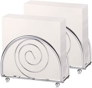 Metal Napkin Holder Spiral Design <b>Silver</b> <b>Wire</b> Tissue Organizer Decorative Tabletop Kitchen Dining Stand - Product Image 1