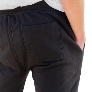 Shorts de Algodón Terry de Primera Calidad para Hombre, Color Negro Sólido, Logotipo Personalizado, Proveedor Mayorista - Product Image 2