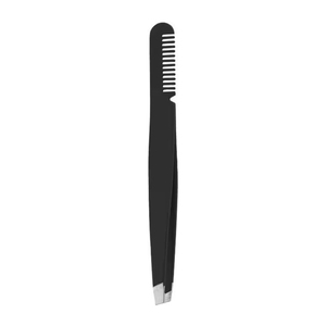 Pince à épiler de luxe en acier inoxydable multicolore faite à la main avec peigne, applicateur de faux cils à pointe fine, outils 2-en-1 pour cils - Product Image 4