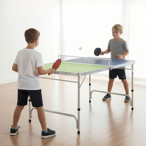 Set Tavolo da Ping Pong Mini Pieghevole a Altezza Regolabile per Appassionati di Tennis da Tavolo Indoor - Product Image 2
