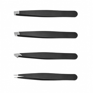 Juego de pinzas para cejas más vendido, juego profesional de pinzas de acero inoxidable de 4 piezas para hombres y mujeres con estuche. - Product Image 4