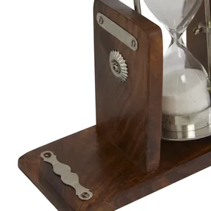 Antique Style Aluminium Hourglass Bookends with Gold-Plated Round Frame and Gravure Printing for Home Decoration - Product Image 5