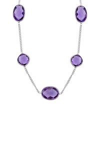 Collar de amatista en plata de ley 92.5 KLSS-40197 - Product Image 4