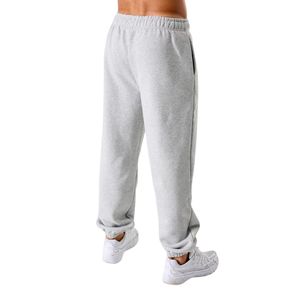 Pantalon de jogging ample gris clair pour homme en molleton doux, coupe décontractée, idéal pour l'entraînement, la gym, les loisirs et le sport - Product Image 2