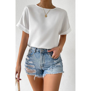 Camisetas Extra Grandes de Poliéster para Mujer, Suaves, Ligeras, Transpirables, Estilo Urbano, Ropa Casual, Fabricante OEM, Exportación al por Mayor - Product Image 3