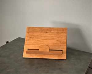 Support de livre de cuisine réglable en bois dur (chêne et érable) – Présentoir compact en bois pour recettes, idéal pour comptoir - Product Image 3