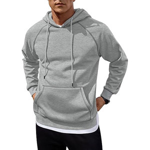 Custom Men Hoodie Light Grey Cotton Fleece Pullover Streetwear Plain Blank Sportswear Sialkot Factory Direct Premium Quality OEM - Product Image 1