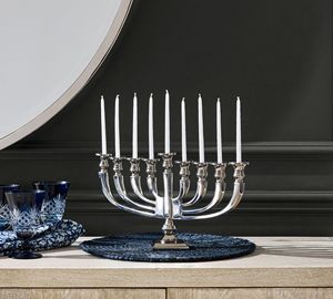 Modern Natural Stainless Steel Handmade Eco-Friendly Durable Menorah Candle Holder Metal Candelabra for Hanukkah <b>Table</b> - Product Image 4