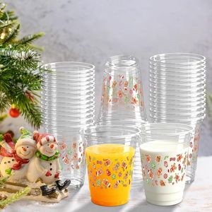 Confezione da 100 Bicchieri di Plastica Trasparente da 12 oz con Motivo Natalizio, Bicchieri Usa e Getta per Bevande e Caffè, Bicchieri Natalizi - Product Image 1