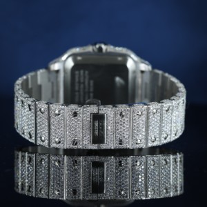 นาฬิกาข้อมือดีไซน์หรูทรงสี่เหลี่ยมประดับเพชรโมอิสซาไนต์ ขายดี คุณภาพสูง ผ่านการทดสอบเพชร VVS ตัวเรือนสแตนเลสสตีล ขนาด 16 มม. 12 มม. - Product Image 2