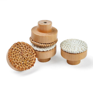 Wooden door handle weave rattan handles <b>dressers</b> & cabinets pull <b>knob</b> supplier direct sale - Product Image 3