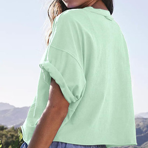 T-shirts pour femmes très vendus, vêtements de sport, grandes tailles, coupe ample, t-shirts personnalisés en coton épais avec impression par sublimation - Product Image 3