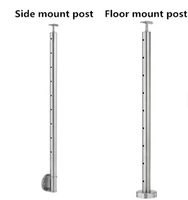 Poteaux de balustrade en verre en acier inoxydable avec supports / Poteaux de balustrade en plexiglas / Poteaux de balustrade extérieurs en aluminium pour câbles