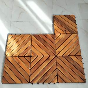 High Quality Modern Waterproof DUAL LOCK Interlocking Square Acacia Wood Deck Tiles/<b>Decking</b> 300x300mm Pool Matt Finish Double - Product Image 6