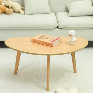 Modern Oval <b>Coffee</b> <b>Table</b> for Living Room Large Mango Wood Top Center <b>Table</b> for <b>Small</b> Spaces Natural Wooden <b>Coffee</b> <b>Table</b> - Product Image 4