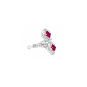 Luxury Women's 925 Sterling <b>Silver</b> Pink CZ Cocktail Ring Brilliant Cut Pave Setting Antique Design Engagement Wedding Jewelry - Product Image 3