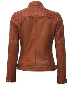 2024 Trending Custom Made Women Chaquetas de cuero genuino Chaquetas de invierno con cremallera para damas - Product Image 2