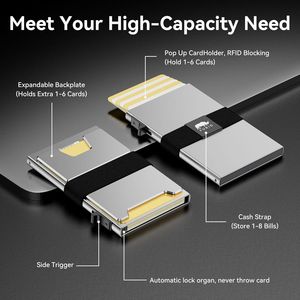 Portafoglio Sottile Intelligente Furid per Uomo con Blocco RFID, Porta Carte di Credito in Metallo con Apertura a Scatto, Confezione Regalo - Product Image 3