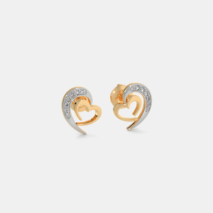 Heart Shape <b>Stud</b> <b>Earrings</b> 925 Silver 18K Gold Plated <b>Crystal</b> Rhinestone Channel Setting Romantic Women's Jewelry - Product Image 1