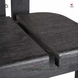 Taburete de Bar Moderno de Madera Negra, Silla Alta Creativa con Asiento Dividido y Reposapiés para Isla de Cocina, Cafetería, Muebles de Barra - Product Image 6