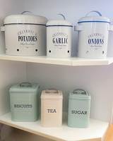 Ensemble de contenants de rangement avec couvercles, design vintage, bocaux hermétiques pour la cuisine, pour pommes de terre, ail, oignons, biscuits, thé, sucre