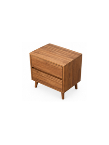 Mesita de Noche Moderna de Madera Maciza con 2 Cajones, Gabinete de Almacenamiento de Estilo Mid-Century para Uso en Hoteles y Apartamentos - Product Image 2