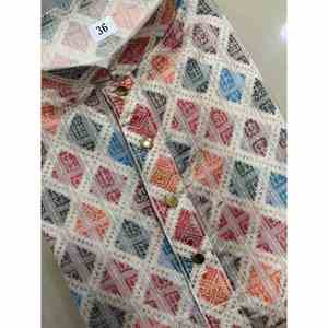 FANCY JACQUARD SEDA IMPRESIÓN DIGITAL TRABAJO KURTA CON PAYJAMA MULTI - Product Image 2