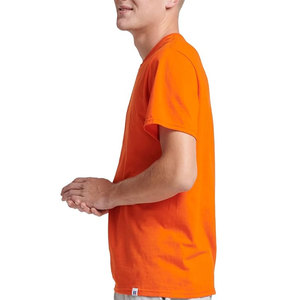 T-shirt Homme à Manches Courtes Orange Personnalisé en Coton Respirant Anti-boulochage avec Col Rond et Impression Sérigraphique - Product Image 2