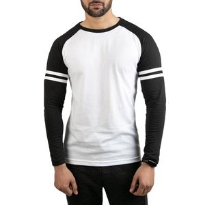 Camiseta de Manga Larga Raglán para Hombre, Corte Regular, para Entrenamiento, Casual, Fútbol, Deportes, Béisbol, 100% Algodón, Transpirable, con Contraste - Product Image 4