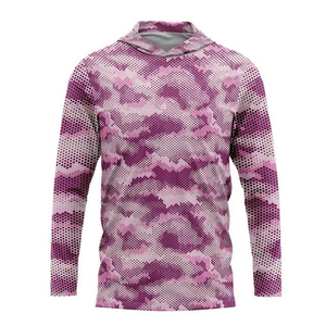 Sweat à capuche de pêche pour homme de qualité supérieure, bleu tie-dye, manches longues, impression par sublimation, séchage rapide, UPF 50, respirant - Product Image 4
