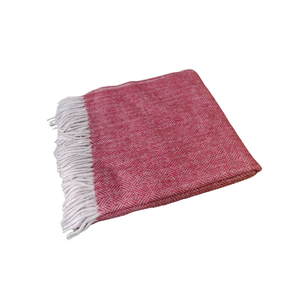 Manta de lana de tartán de espiga de diamante rojo baya tamaño King grande superventas a precio - Product Image 3