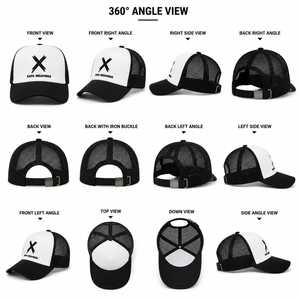 Gorra Trucker Personalizada de 5 Paneles con Malla y Logotipo Bordado en 3D, Diseño Deportivo Unisex en Blanco y Negro Premium con Hebilla Metálica - Product Image 6