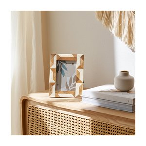 Cadre photo moderne en os et bois incrusté, cadre décoratif écologique de qualité supérieure pour la décoration contemporaine de la maison - Product Image 4