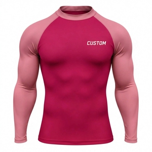 Customization Men s Full Sleeve Rash Guard Compression Shirt Spandex Fabric Plain Logo Long Sleeve Gym & <b>Swimming</b> Rash guard - Product Image 1