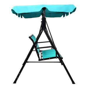 Dondolo da Giardino Blu a 3 Posti, Design Moderno in Rattan e Poliestere per Interni, Casa, Parco o Uso Esterno - Product Image 3